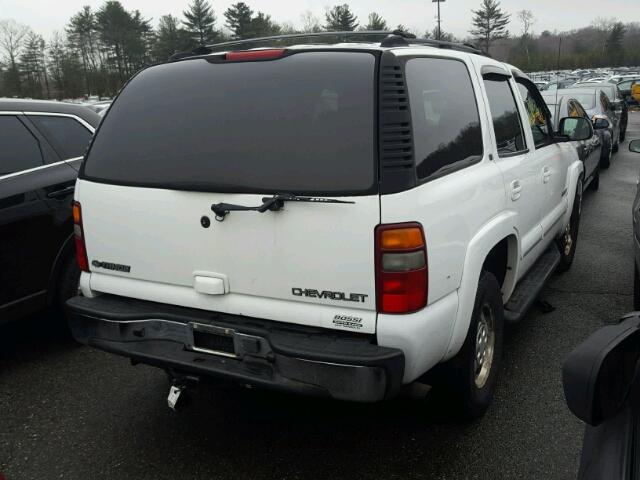 1GNEK13Z72J173857 - 2002 CHEVROLET TAHOE K150 WHITE photo 4