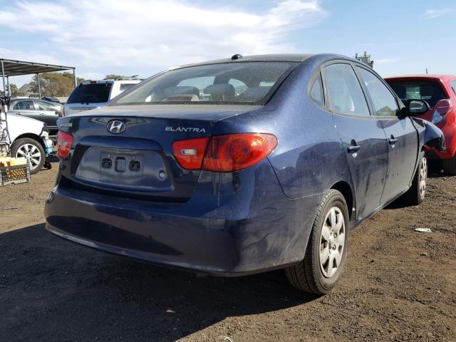 KMHDU46D18U367934 - 2008 HYUNDAI ELANTRA GL BLUE photo 4