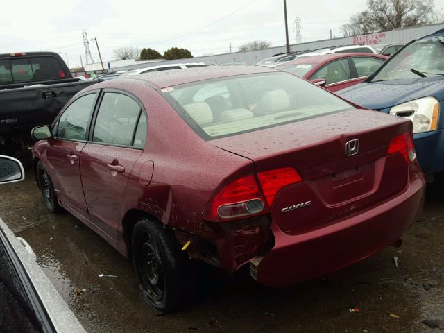 1HGFA16898L017014 - 2008 HONDA CIVIC EX BURGUNDY photo 3