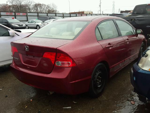 1HGFA16898L017014 - 2008 HONDA CIVIC EX BURGUNDY photo 4