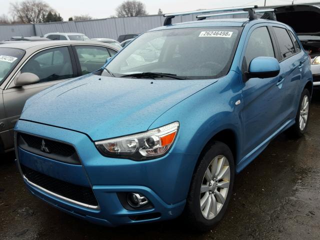 JA4AP4AU4BZ003131 - 2011 MITSUBISHI OUTLANDER BLUE photo 2