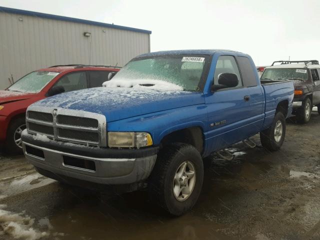 3B7HC13Y0YM209250 - 2000 DODGE RAM 1500 BLUE photo 2