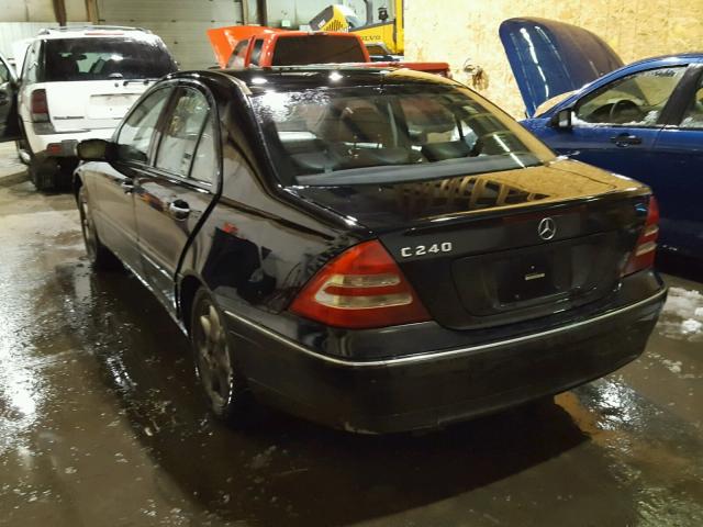 WDBRF61J92F264249 - 2002 MERCEDES-BENZ C 240 BLACK photo 3