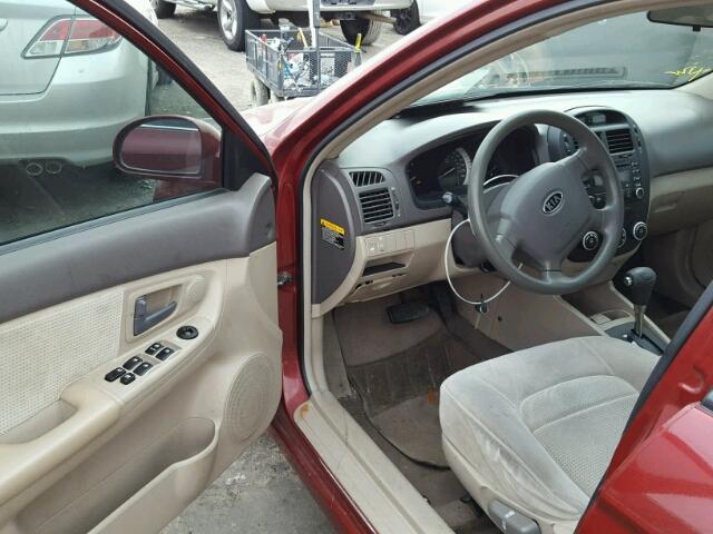 KNAFE121475421477 - 2007 KIA SPECTRA EX RED photo 9