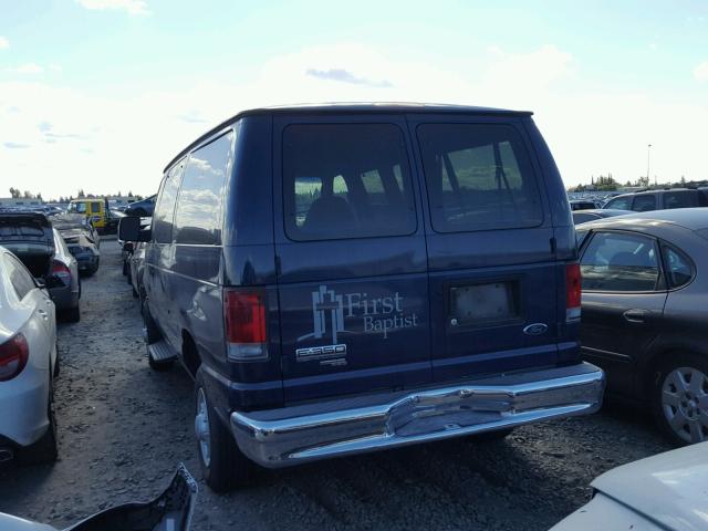 1FBNE31L87DA80253 - 2007 FORD ECONOLINE BLUE photo 3