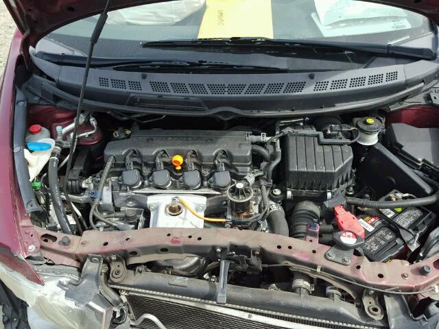 1HGFA16599L005744 - 2009 HONDA CIVIC LX BURGUNDY photo 7