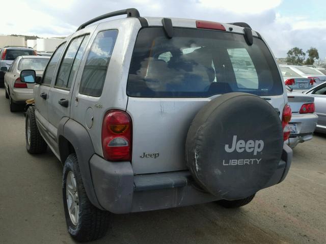 1J4GL48K52W268880 - 2002 JEEP LIBERTY SP GRAY photo 3