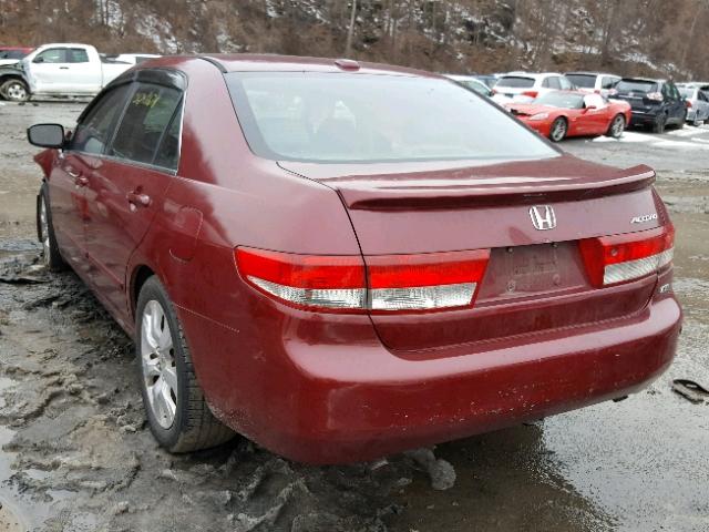 1HGCM66584A093097 - 2004 HONDA ACCORD EX RED photo 3