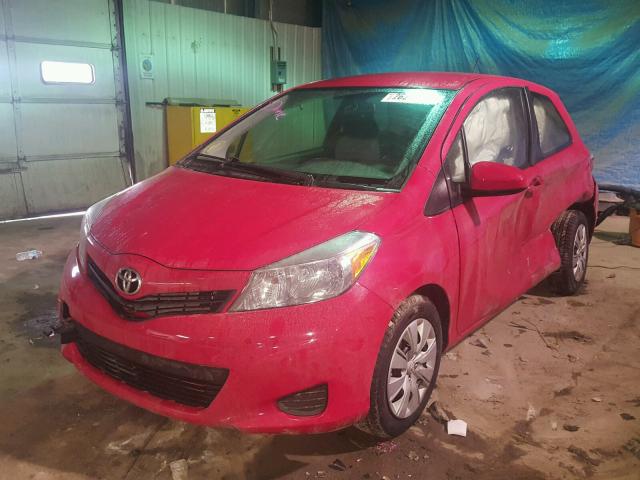 JTDJTUD36CD534771 - 2012 TOYOTA YARIS RED photo 2