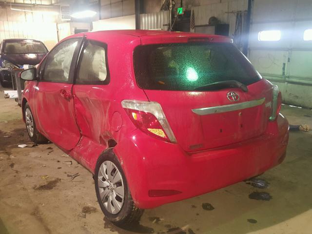 JTDJTUD36CD534771 - 2012 TOYOTA YARIS RED photo 3