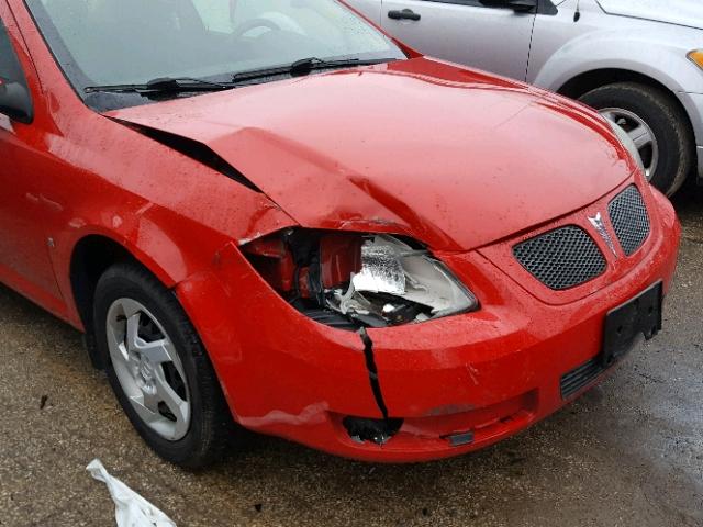 1G2AL15F377402602 - 2007 PONTIAC G5 RED photo 9