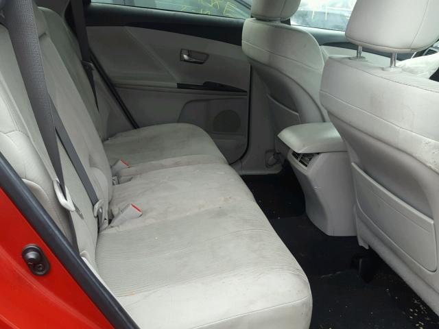 4T3BK3BBXAU043910 - 2010 TOYOTA VENZA BASE RED photo 6