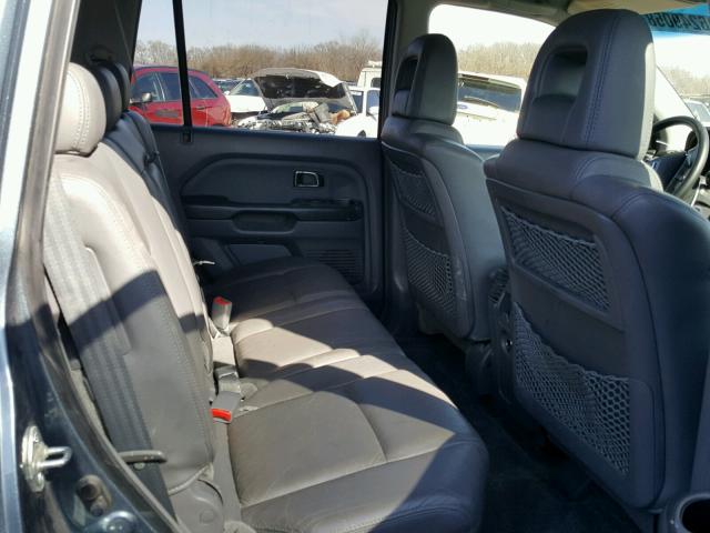 5FNYF18545B053719 - 2005 HONDA PILOT EXL BLUE photo 6