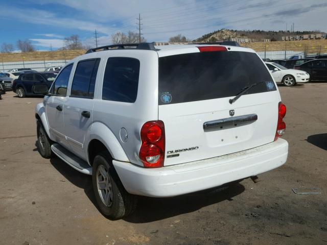 1D8HB58N74F188840 - 2004 DODGE DURANGO LI WHITE photo 3