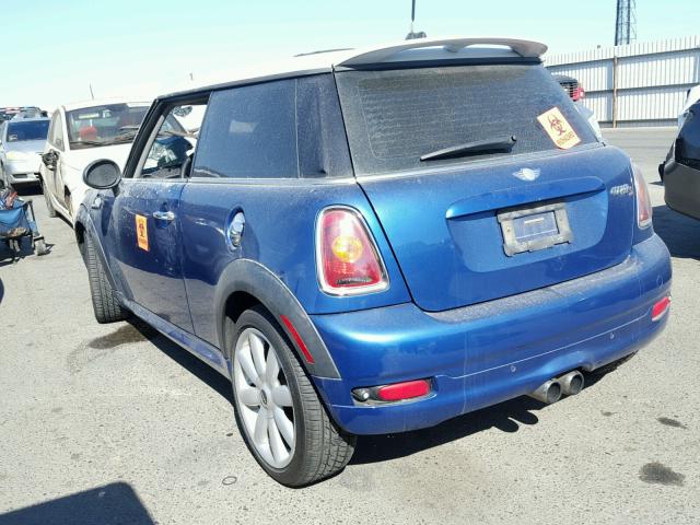 WMWMF73567TL89720 - 2007 MINI COOPER S BLUE photo 3