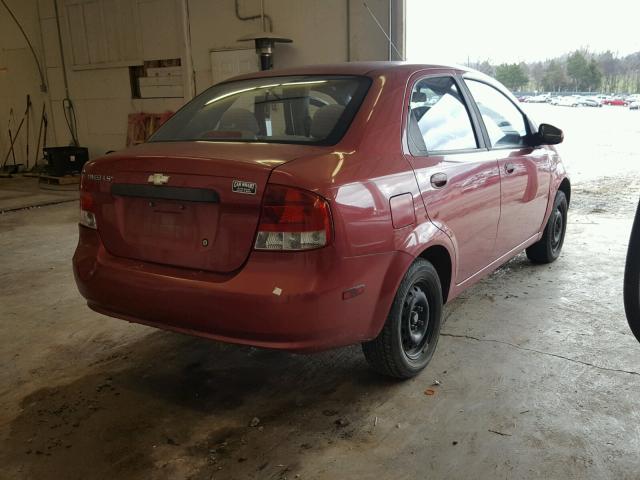 KL1TD52635B375819 - 2005 CHEVROLET AVEO BASE MAROON photo 4