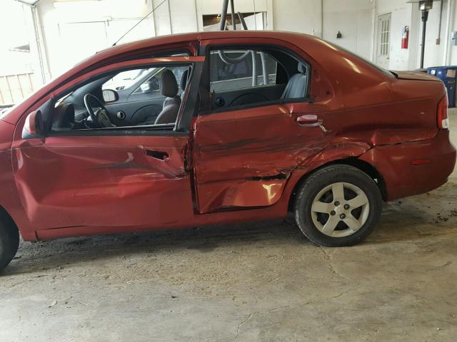 KL1TD52635B375819 - 2005 CHEVROLET AVEO BASE Bordo fotoğraf 9