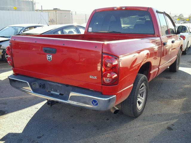 1D7HA18227J522747 - 2007 DODGE RAM 1500 S RED photo 4