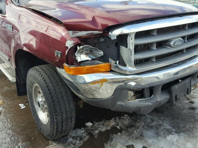 1FTNX21L2XEC87053 - 1999 FORD F250 SUPER MAROON photo 9