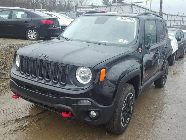 ZACCJBCT2GPE28362 - 2016 JEEP RENEGADE T BLACK photo 2