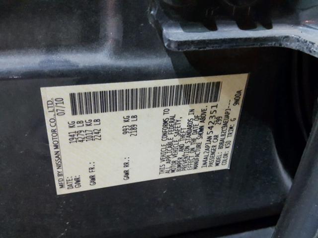 1N4AL2AP1AN542351 - 2010 NISSAN ALTIMA BAS BLACK photo 10