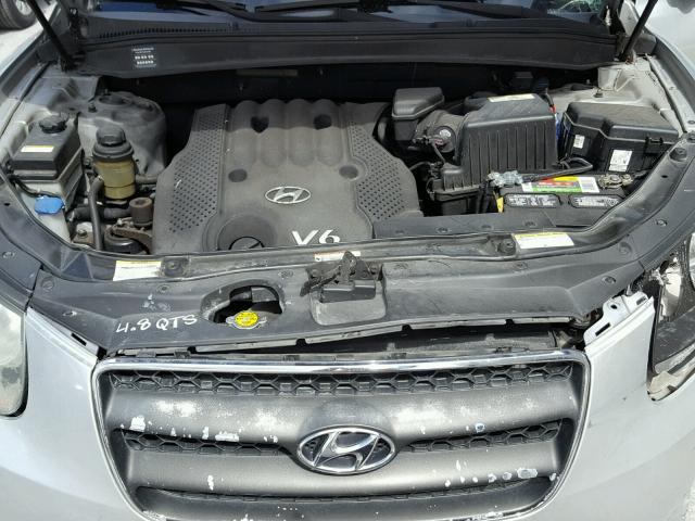 5NMSG13D87H111883 - 2007 HYUNDAI SANTA FE G SILVER photo 7