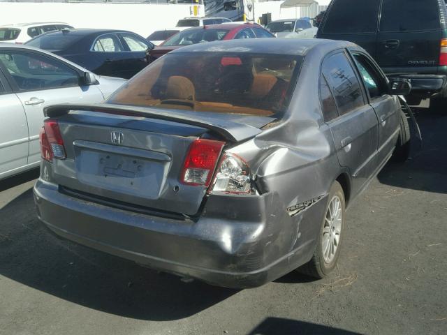 2HGES26715H594831 - 2005 HONDA CIVIC EX GRAY photo 4