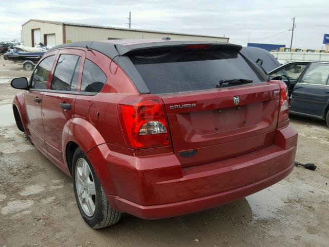 1B3HB48B67D202730 - 2007 DODGE CALIBER SX RED photo 3