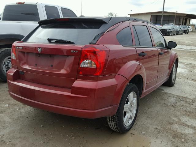 1B3HB48B67D202730 - 2007 DODGE CALIBER SX RED photo 4