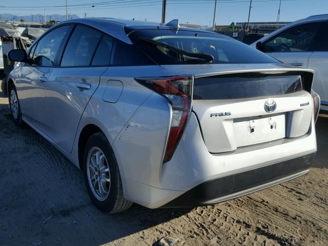 JTDKBRFU6G3514185 - 2016 TOYOTA PRIUS SILVER photo 3