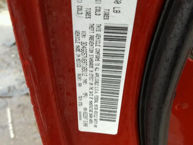 3D4GG57V69T165112 - 2009 DODGE JOURNEY SX RED photo 10