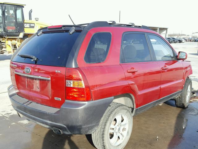 KNDJF723387456743 - 2008 KIA SPORTAGE E BURGUNDY photo 4