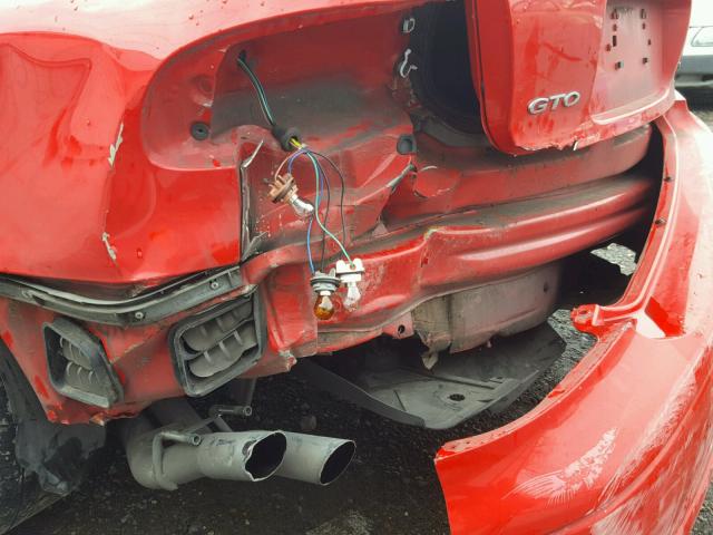 6G2VX12G94L254612 - 2004 PONTIAC GTO RED photo 9