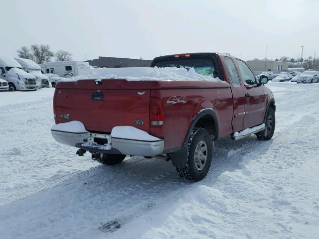 2FTPX18L22CA05808 - 2002 FORD F150 RED photo 4