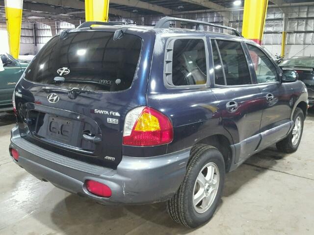 KM8SC73E94U807918 - 2004 HYUNDAI SANTA FE G BLUE photo 4