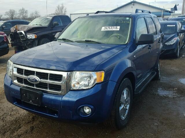 1FMCU93148KA65844 - 2008 FORD ESCAPE XLT BLUE photo 2