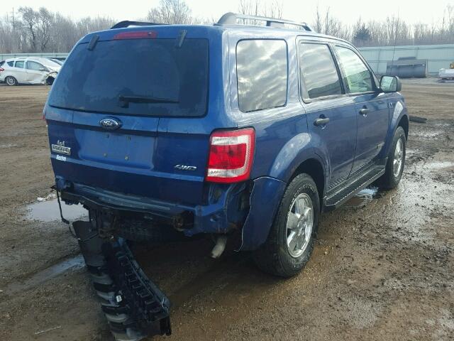 1FMCU93148KA65844 - 2008 FORD ESCAPE XLT BLUE photo 4