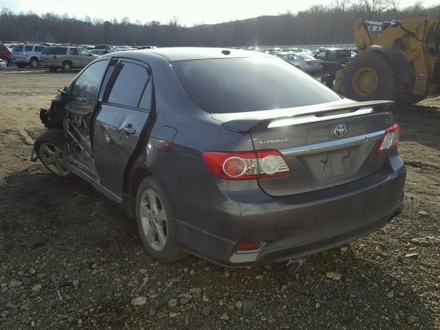 2T1BU4EE4BC713582 - 2011 TOYOTA COROLLA BA GRAY photo 3