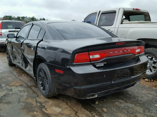 2C3CDXBG1EH325610 - 2014 DODGE CHARGER SE BLACK photo 3