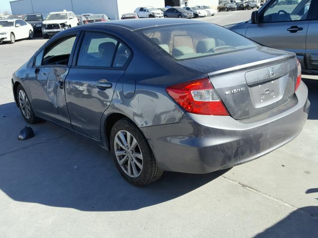 19XFB2F88CE334320 - 2012 HONDA CIVIC EX GRAY photo 3