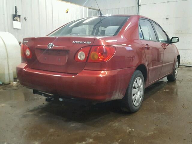 2T1BR32EX4C225479 - 2004 TOYOTA COROLLA CE RED photo 4