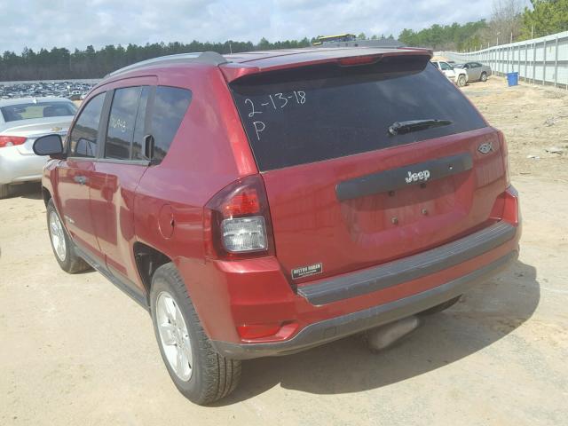 1C4NJCBA5ED666135 - 2014 JEEP COMPASS SP RED photo 3