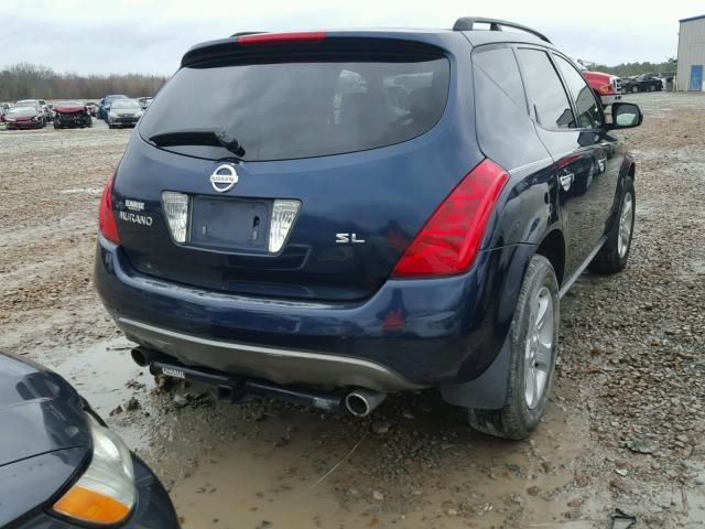 JN8AZ08T04W209755 - 2004 NISSAN MURANO SL BLUE photo 4