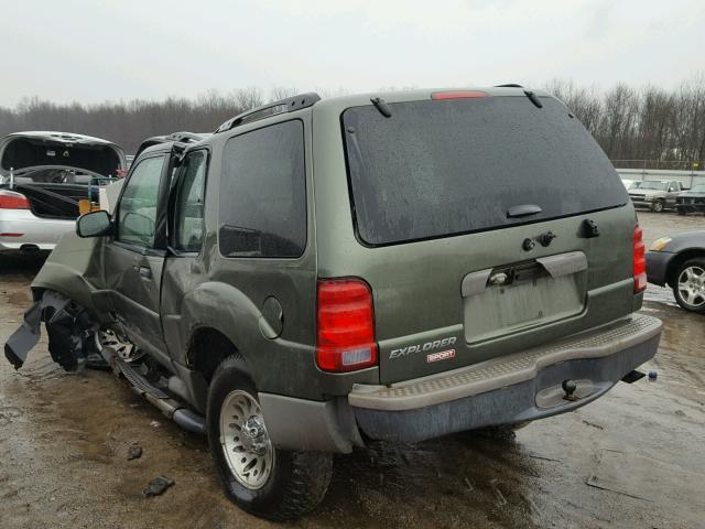 1FMYU60E21UA02487 - 2001 FORD EXPLORER S GREEN photo 3