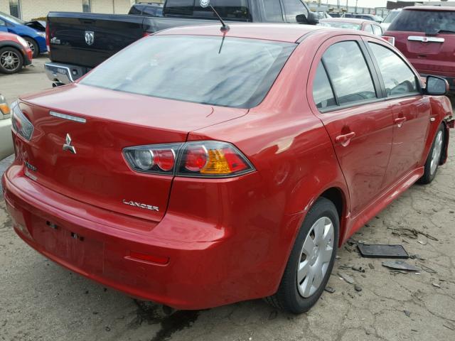 JA32U2FU1BU006659 - 2011 MITSUBISHI LANCER ES/ RED photo 4