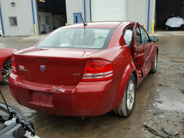 1B3LC56K08N566945 - 2008 DODGE AVENGER SX BURGUNDY photo 4