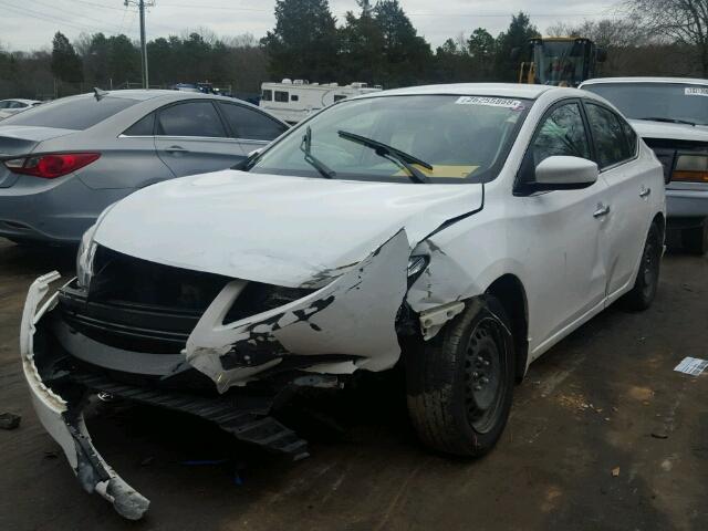 3N1AB7AP2FL676290 - 2015 NISSAN SENTRA S WHITE photo 2