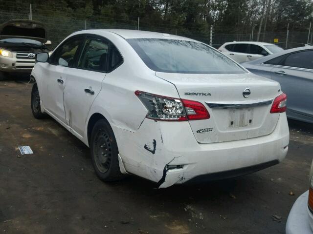 3N1AB7AP2FL676290 - 2015 NISSAN SENTRA S WHITE photo 3