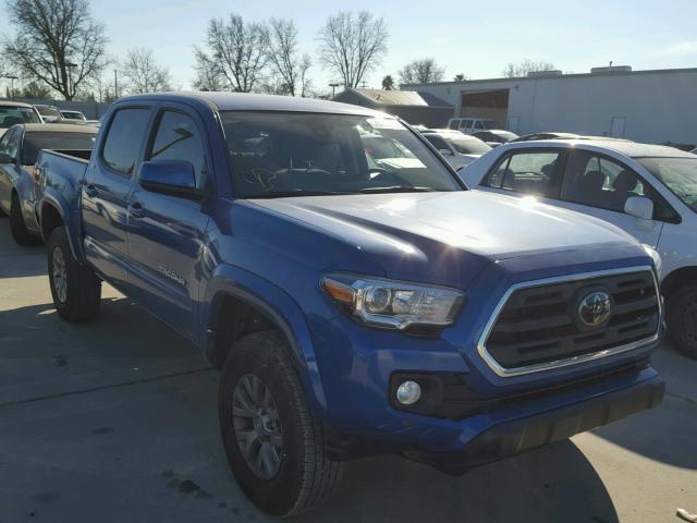 3TMCZ5AN4JM127908 - 2018 TOYOTA TACOMA DOU BLUE photo 1