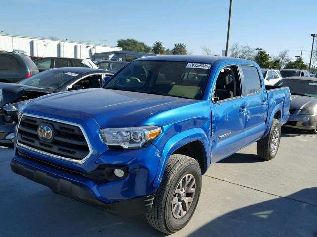 3TMCZ5AN4JM127908 - 2018 TOYOTA TACOMA DOU BLUE photo 2